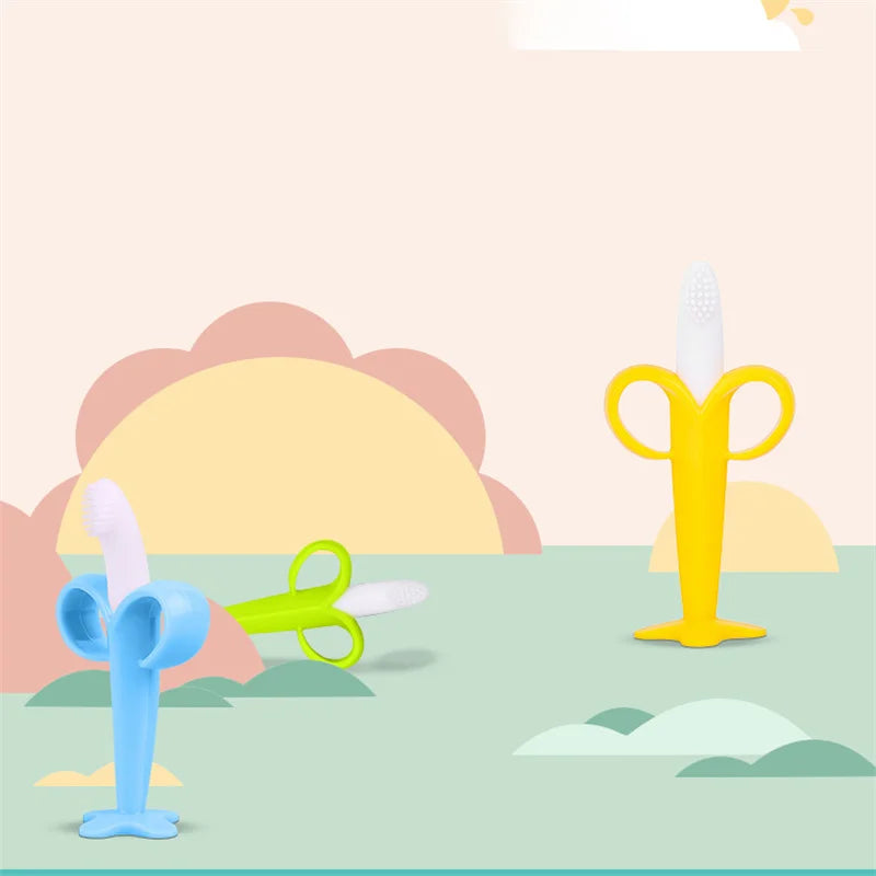 Baby Banana Silicone Teether Toothbrush
