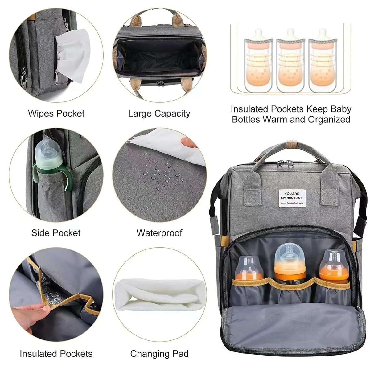 Foldable Diaper Bag with Changing Station
